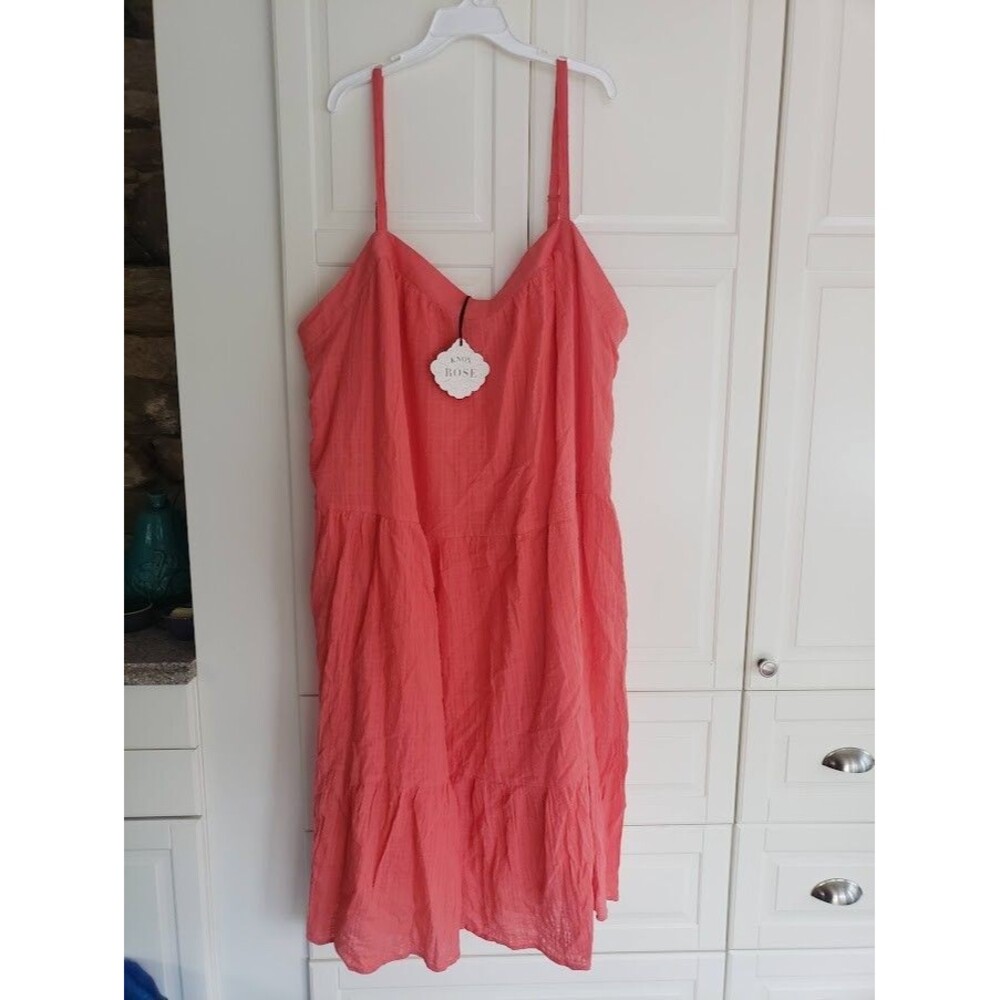 Knox Rose Plus Sleeveless Maxi Dress Sundress - CORAL - Size 4X - NWT